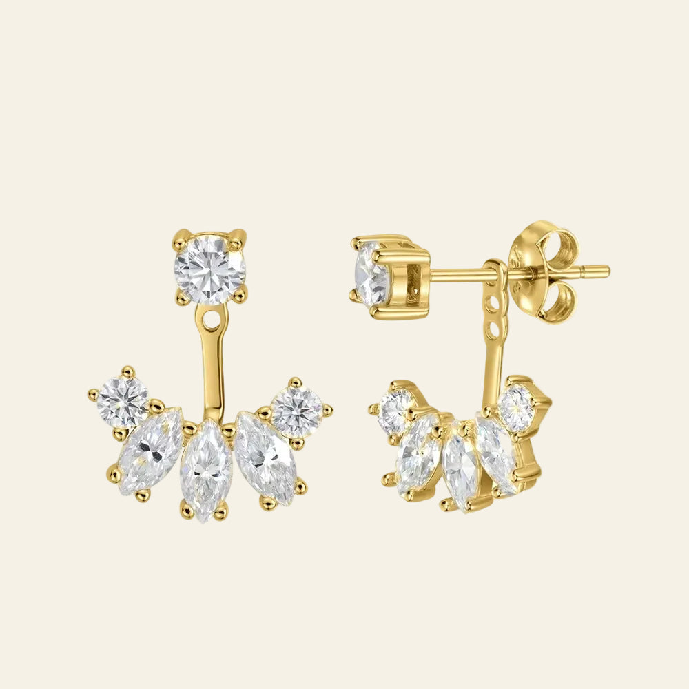 Smyoue GRA Certified All Moissanite Drop Detachable Earcuff Party Jewelry Pure 925 Silver Stud Earring 2 Use