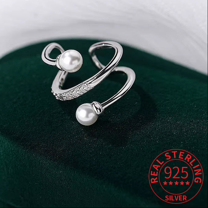 1 Piece Real 925 Sterling Silver Zircon Pearl Spiral Clip Earrings for Women Classic Fine Jewelry Geometric Accessories