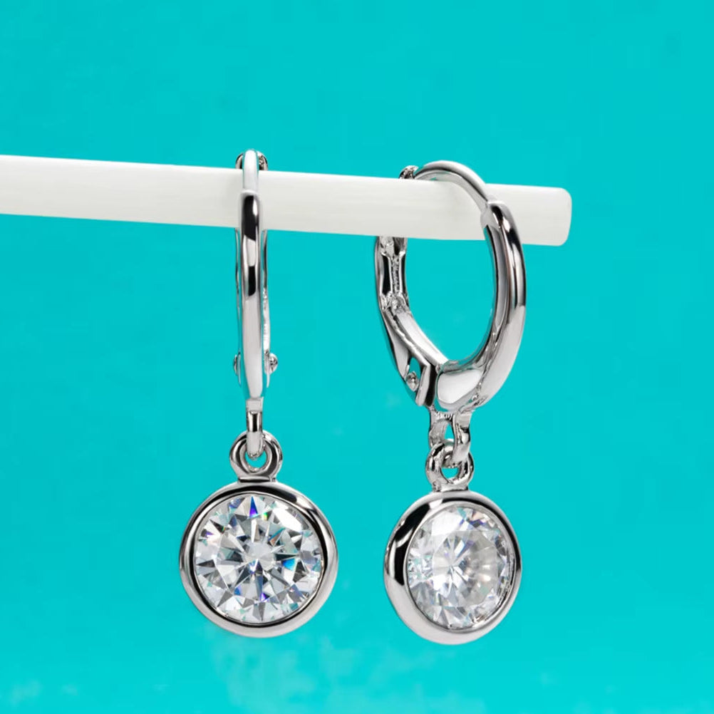 Anujewel Moissanite Hoop Women'S Earrings Huggies 925 Sterling Silver 2Cttw Lab Created Diamond Drop Earrings Jewelry Wholesale