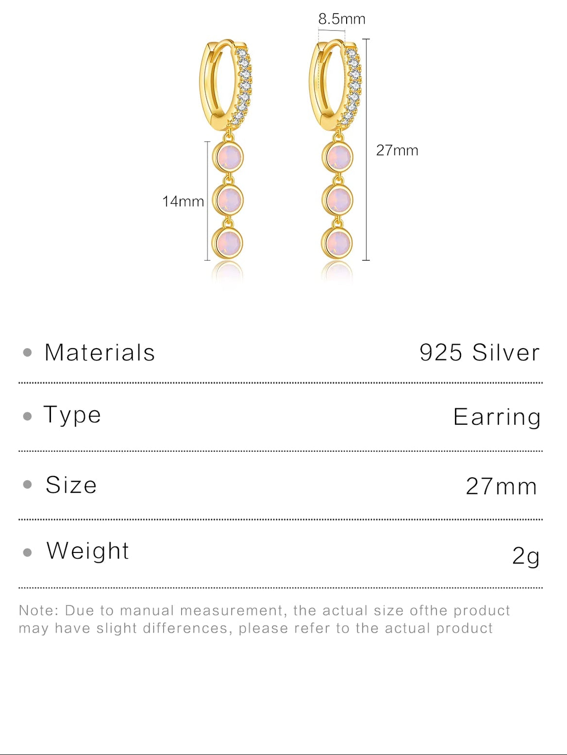 925 Sterling Silver Zircon Small Circle Drop Earring 2024 New Fine Luxury Wedding Birthday Gift Jewelry for Women