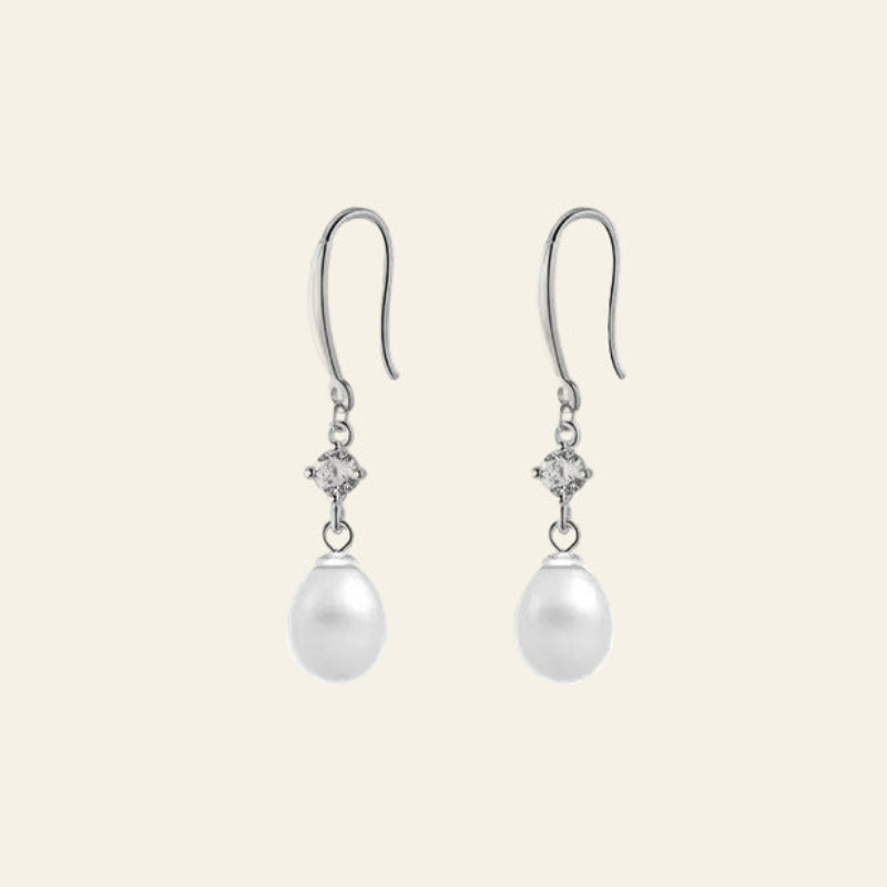 925 Sterling Silver Elegant Fashion Natural Baroque Pearl Pendant Earrings Women Charming Wedding Anniversary Jewelry