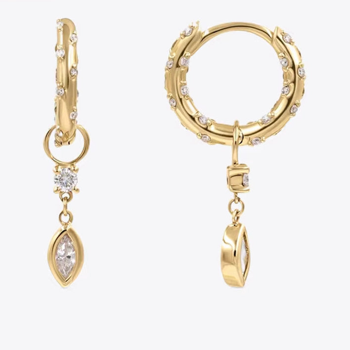 925 Sterling Silver Water Drop Pendant Hoop Earrings for Women Summer Bohemian Beach Drop Dangle Earrings Pendientes Plata