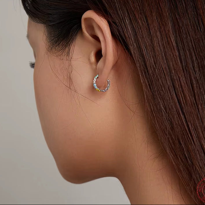 2021 New Pop Sweet Flowers Earrings for Girl Genuine 925 Sterling Silver Earrings Trendy Valentine'S Day Jewelry Gift