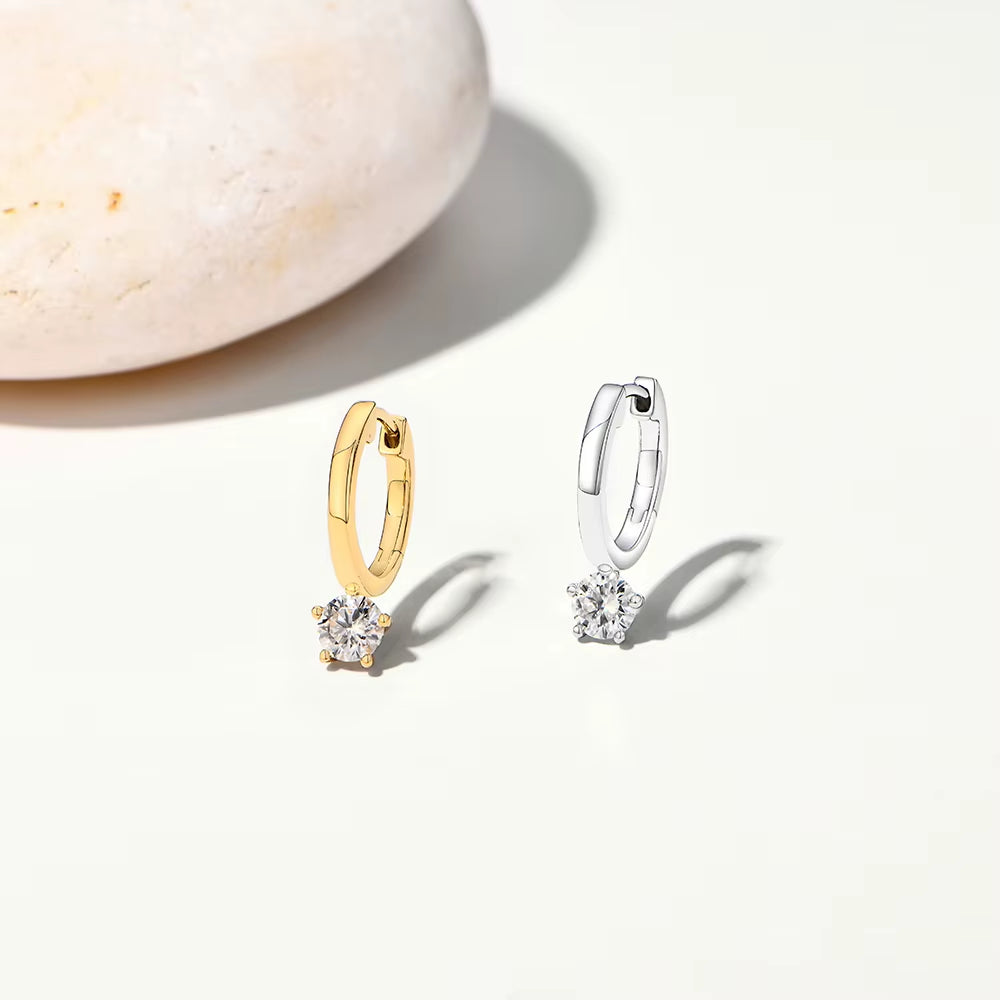 MINTYBOX S925 Sterling Silver Hoop Star Moissanite Stud Earrings for Women Lab Diamond Drop Earring Birthday Gift Fine Jewelry