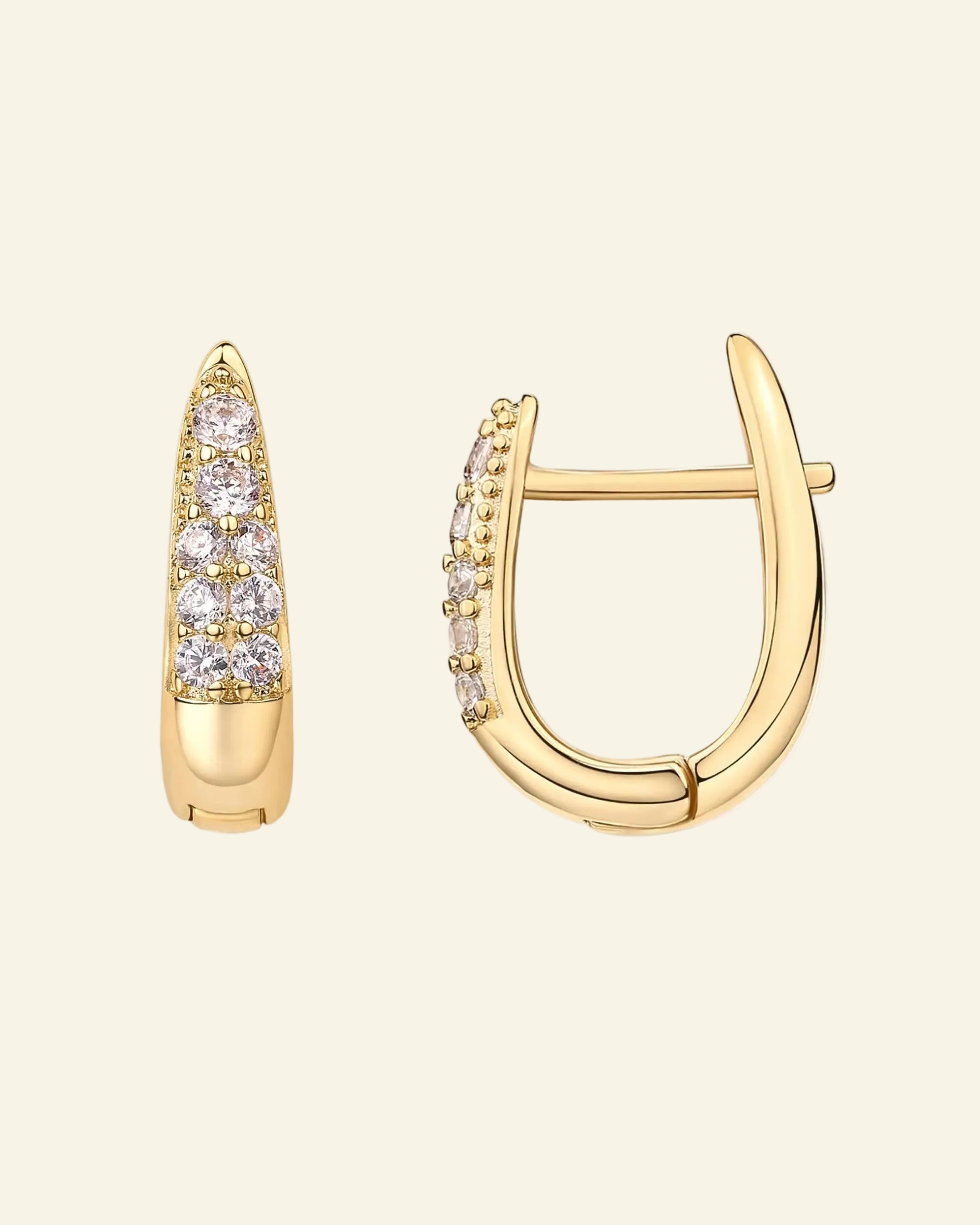 18K Gold Plated Hoop Earrings for Women Luxury Zircon Earrings with 925 Sterling Silver Posts Lady Girls Hypoallergenic Cubic
