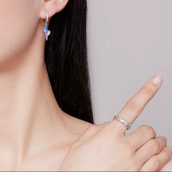 925 Sterling Silver Dreamy Conch Ear Clips 8Mm Ear Buckle with Opal Fine Jewelry for Women Girl Summer Vacation Party Gift