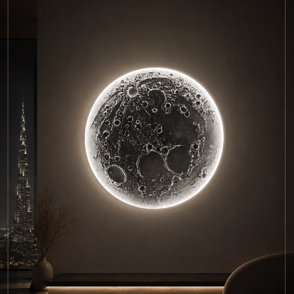 Product Title: Premium 3D Textured Lunar Art Piece (Galactic Edition)