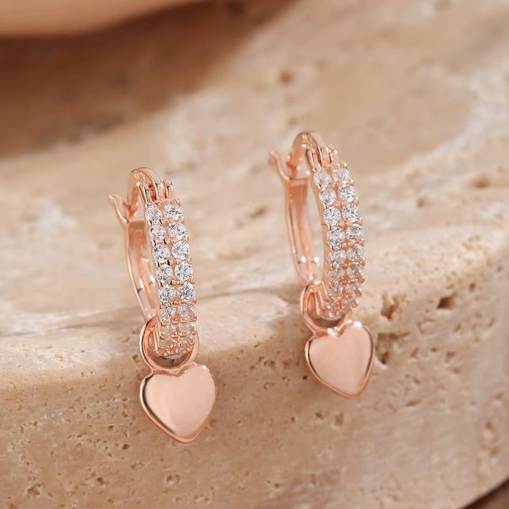 100% S925 Sterling Silver Hot Selling Jewelry Heart-Shaped Zircon Earrings Fashionable and High-Quality Party Earrings for Women