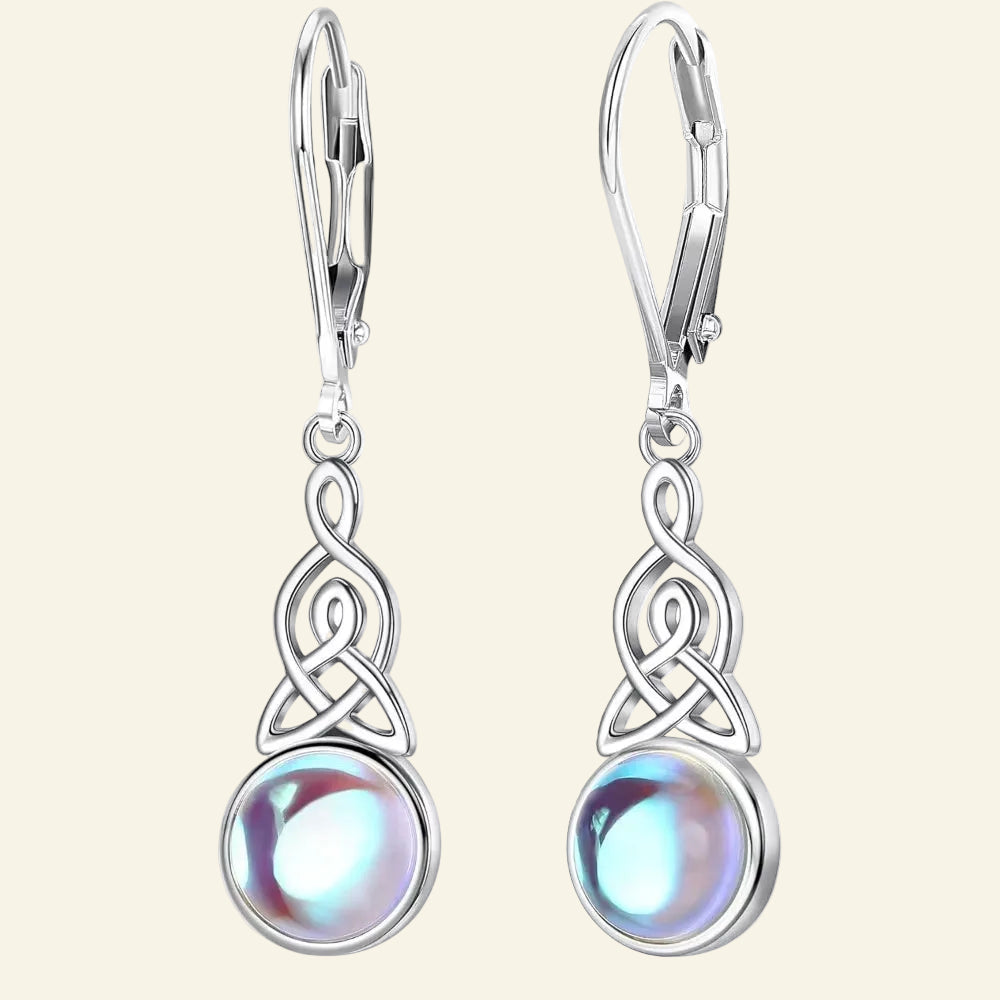 925 Sterling Silver Earrings for Mom Dangle Earrings Dainty Moonstone Earrings Vintage Earrings Mother'S Day Gift