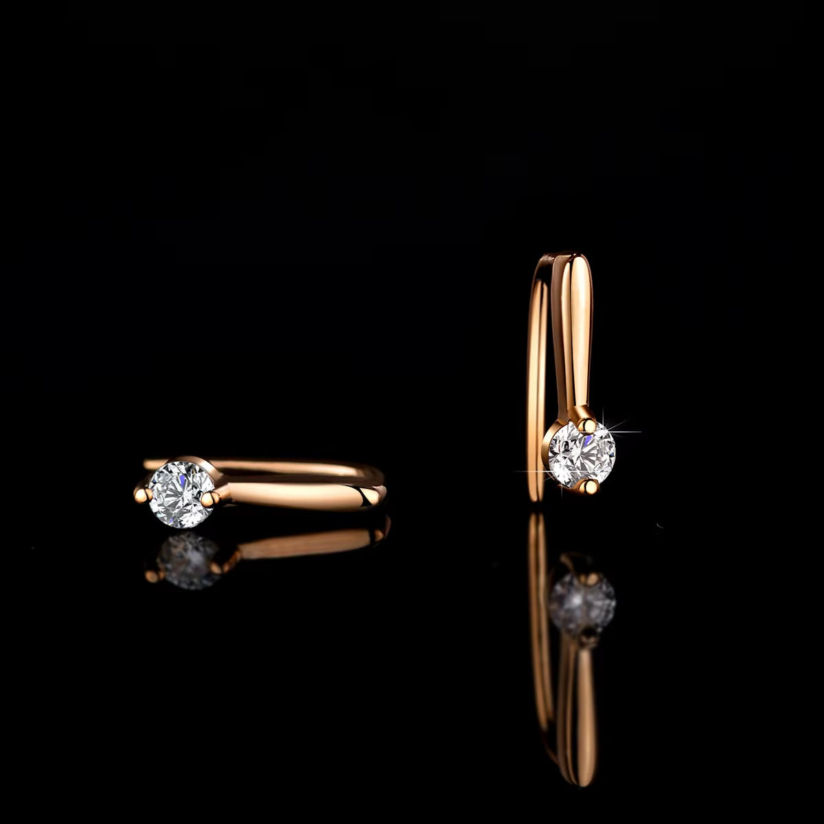 18K Gold Earrings for Women, 10-Point Earrings, Simple Style, Wedding Moissanite PT950, Platinum Gift Earrings