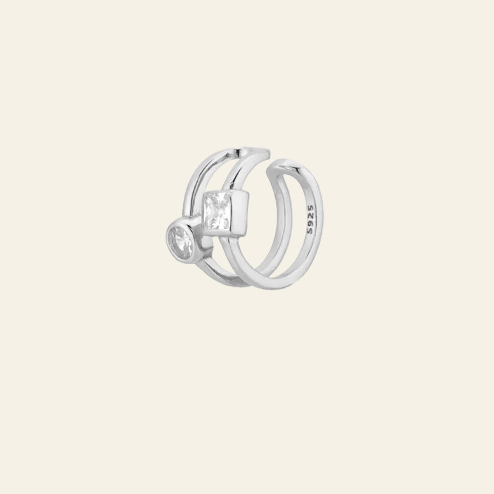 925 Sterling Silver Gold Zircon Circle Ear Cuff Earring Non Piercing Clips Earcuff 2020 Jewelry Party Rock Punk Jewels