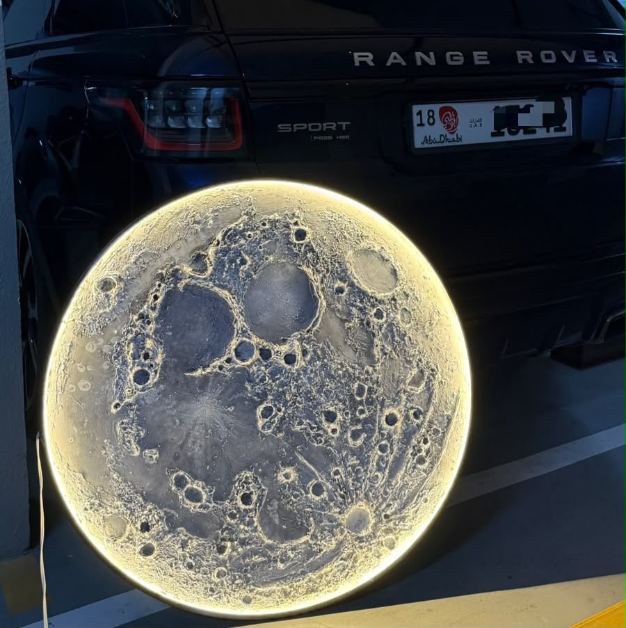 3D Textured Lunar Wall Art | Handmade Galactic Moon Art | Amorelux