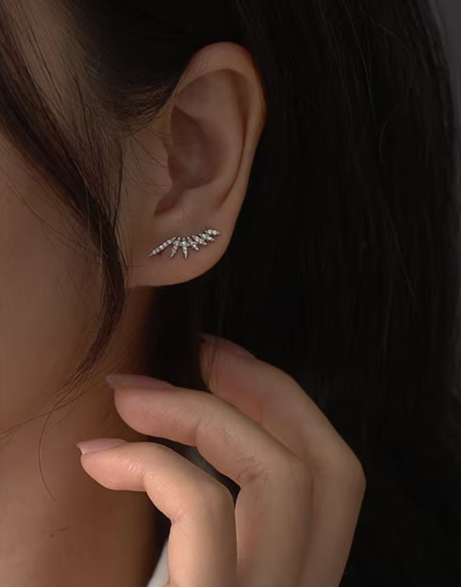 Auralis™ Pavé Arc Stud Earrings