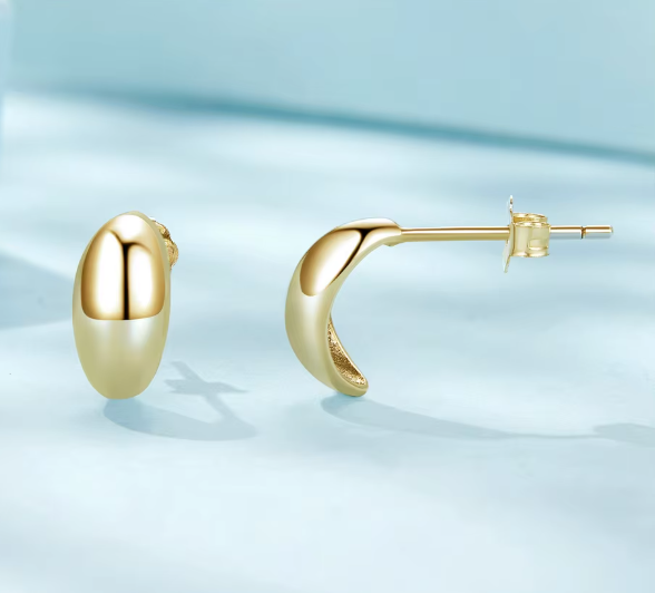 Linea Oval Stud Earrings™ 925 Sterling Silver Minimal Studs