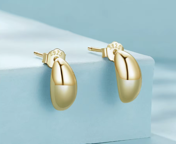 Linea Oval Stud Earrings™ 925 Sterling Silver Minimal Studs