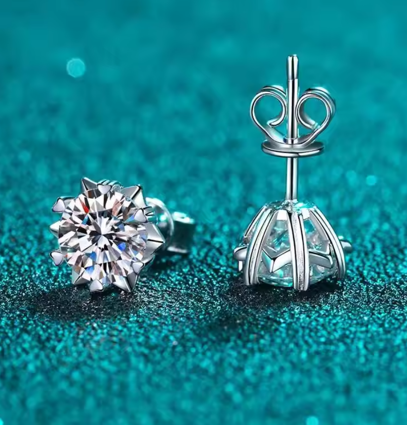 Clairis Snowflake™ Moissanite Stud Earrings