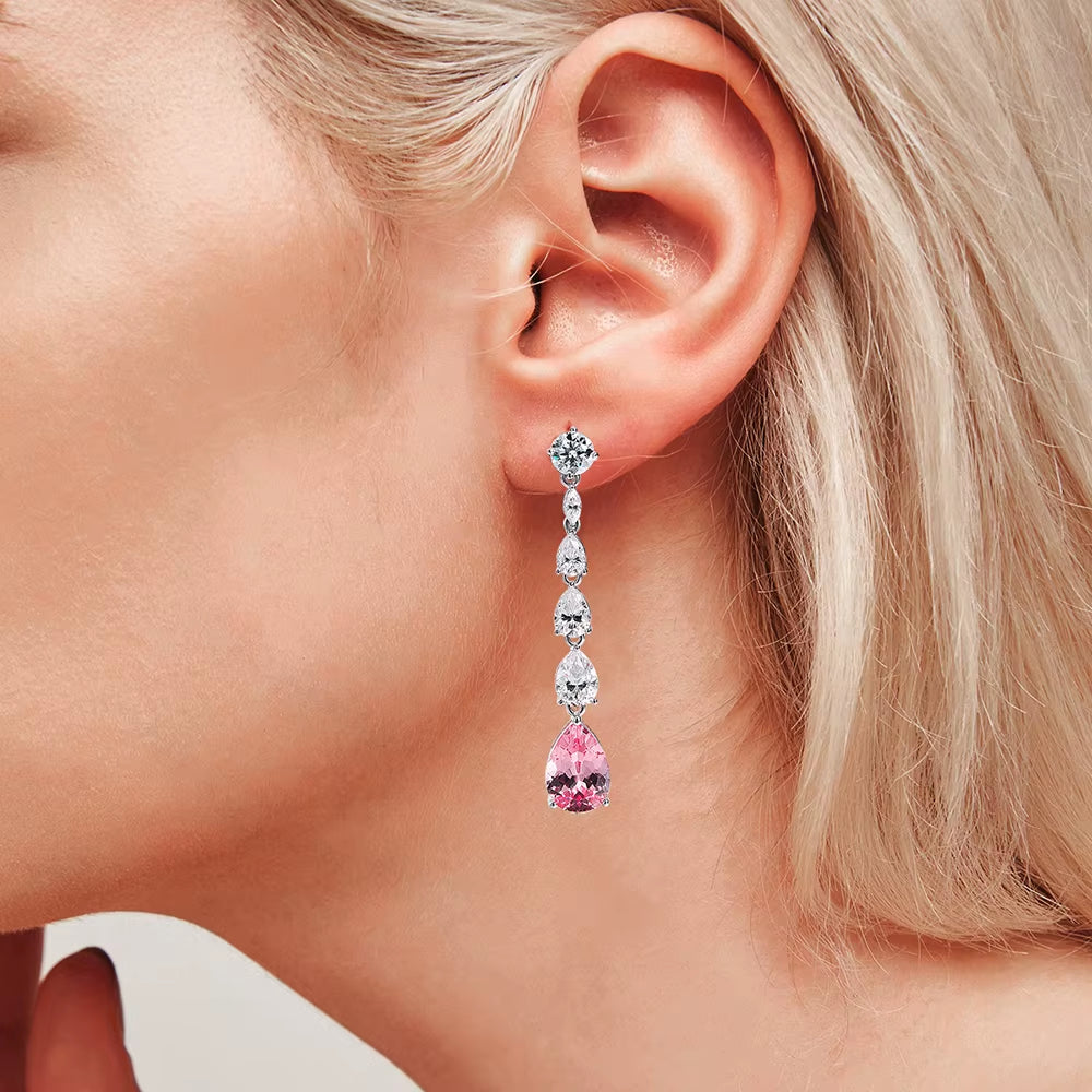 16.98Cttw Moissanite and Papalacha Stud Earrings Necklace for Women S925 Silver Lab Grown Diamond Luxury Party Jewelry