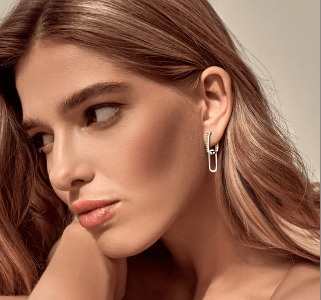 Auréa Link™ Moissanite Paperclip Huggie Earrings - AMORÉLUX