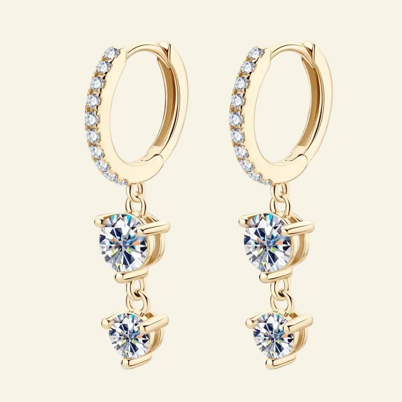Auréline Cascade™ Moissanite Tassel Hoop Earrings - AMORÉLUX