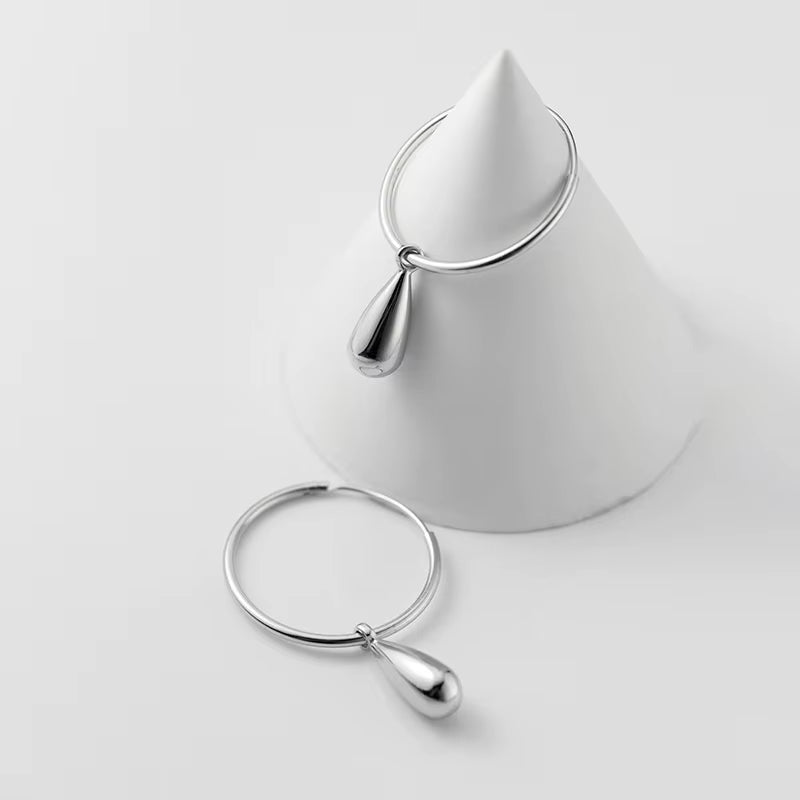 Simple Water Drops Earrings for Women Genuine 925 Sterling Silver Geometric Dangle Earring Fashion Fine Jewelry Bijoux
