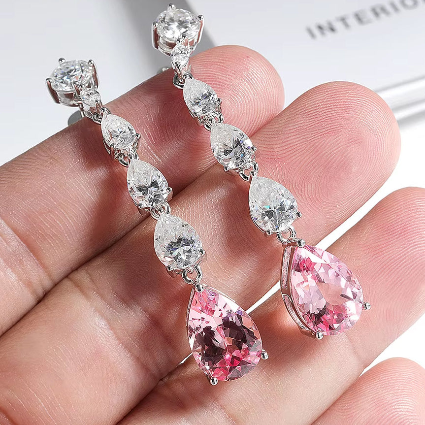 16.98Cttw Moissanite and Papalacha Stud Earrings Necklace for Women S925 Silver Lab Grown Diamond Luxury Party Jewelry