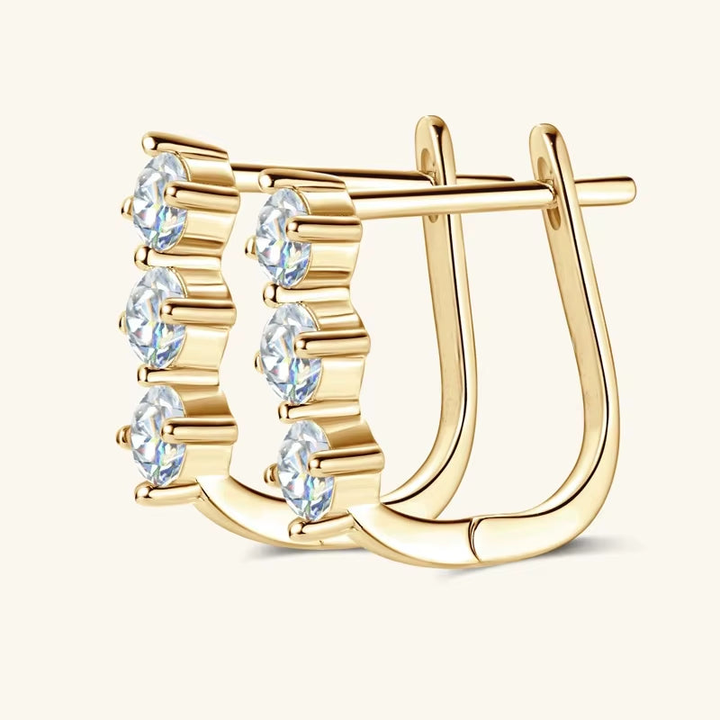 925 Silver 0.3 Carat * 2 Moissanite Classic Retro Elegant Temperament Versatile High Quality Men'S and Women'S Earrings