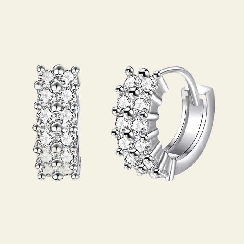 Caliré™ Full Pavé Moissanite Huggie Earrings - AMORÉLUX