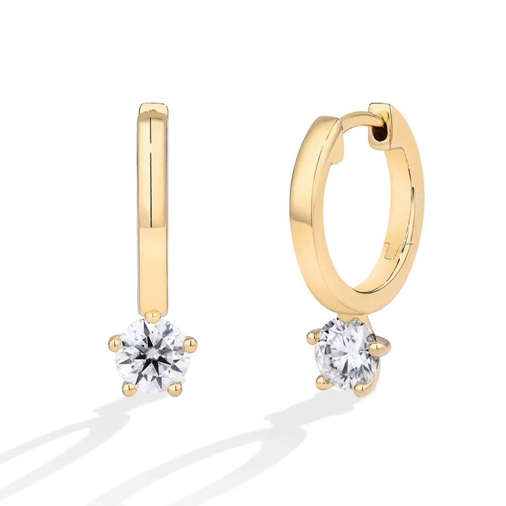 MINTYBOX S925 Sterling Silver Hoop Star Moissanite Stud Earrings for Women Lab Diamond Drop Earring Birthday Gift Fine Jewelry