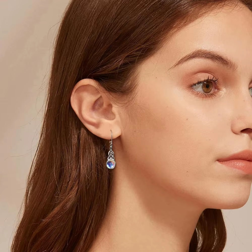 925 Sterling Silver Earrings for Mom Dangle Earrings Dainty Moonstone Earrings Vintage Earrings Mother'S Day Gift