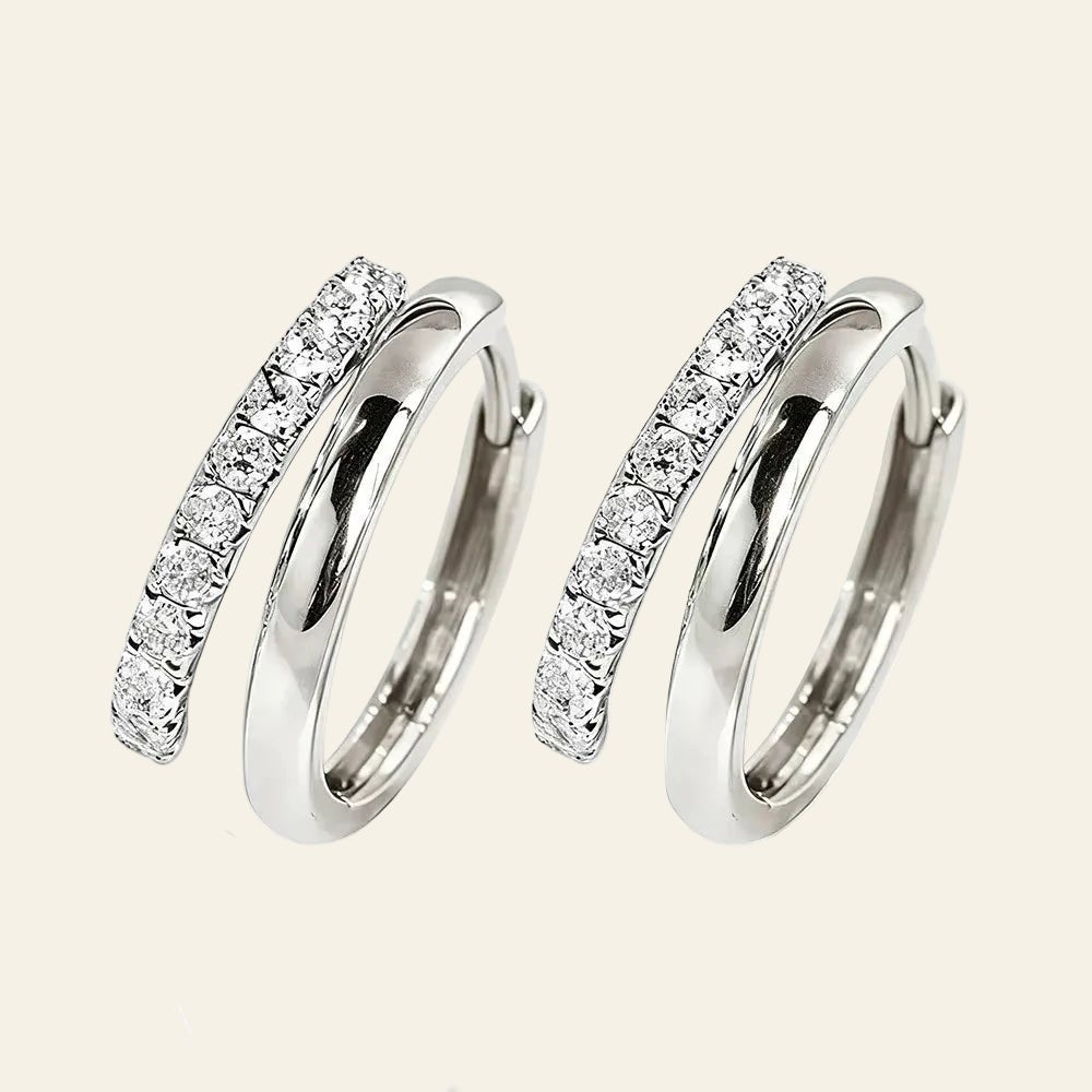 Duvelle™ Twin Moissanite Hoop Earrings - AMORÉLUX