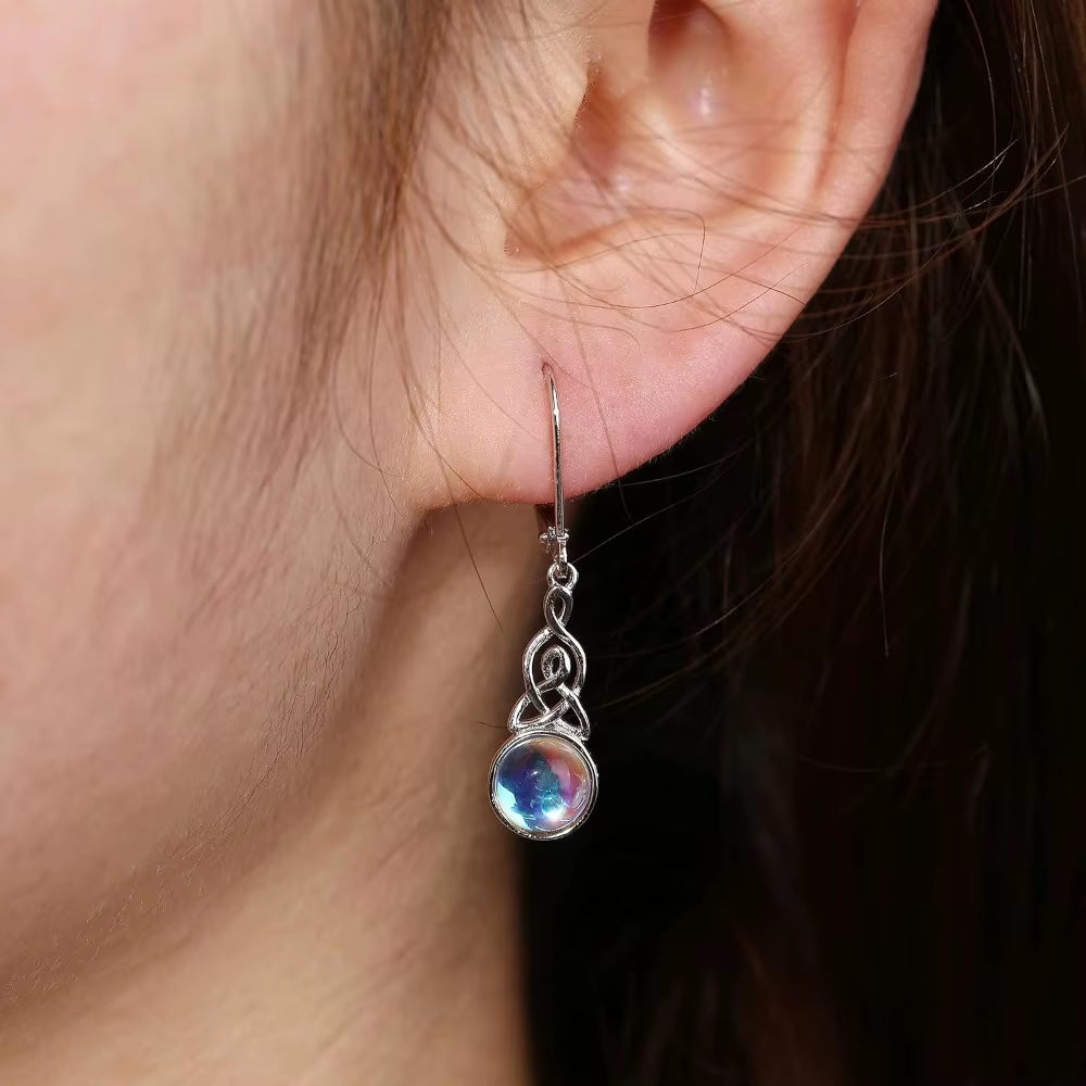 925 Sterling Silver Earrings for Mom Dangle Earrings Dainty Moonstone Earrings Vintage Earrings Mother'S Day Gift