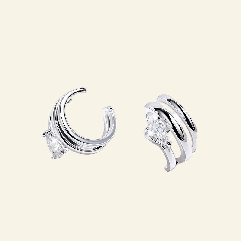 Élan Pear™ Moissanite Clip Hoop Earrings - AMORÉLUX