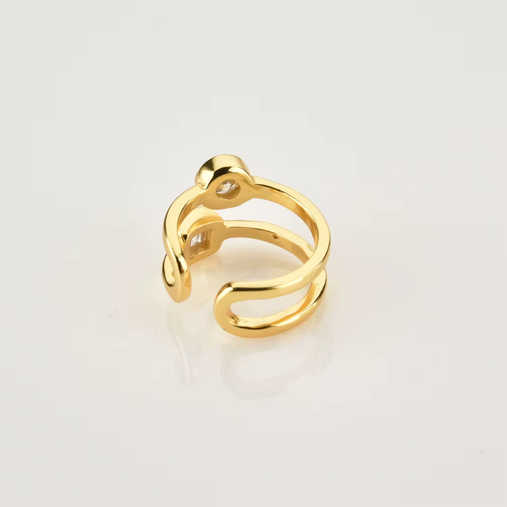 925 Sterling Silver Gold Zircon Circle Ear Cuff Earring Non Piercing Clips Earcuff 2020 Jewelry Party Rock Punk Jewels