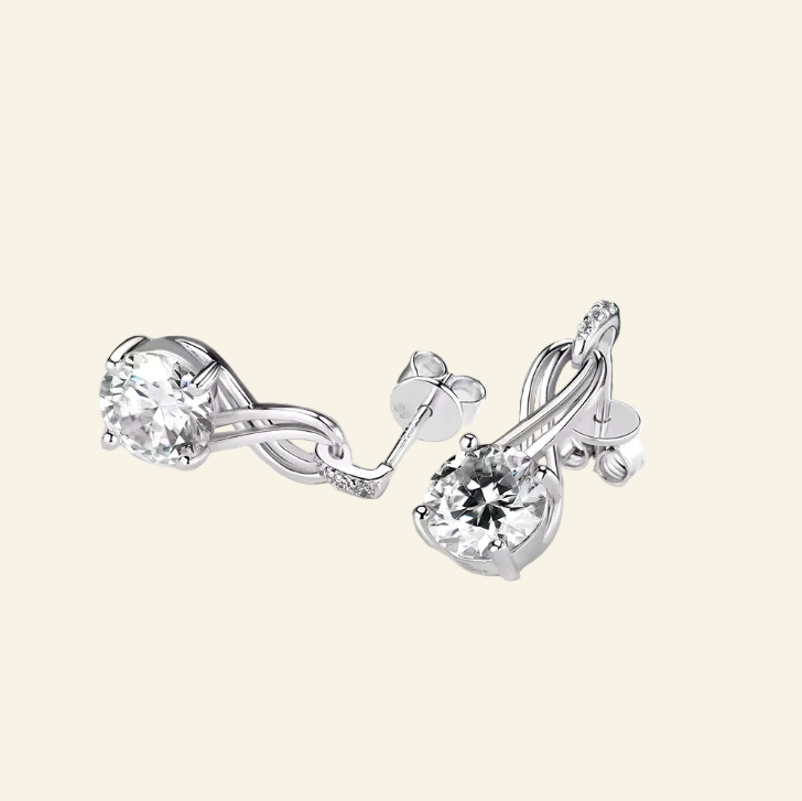 Éloria Twist™ 2CT Moissanite Drop Hoop Earrings