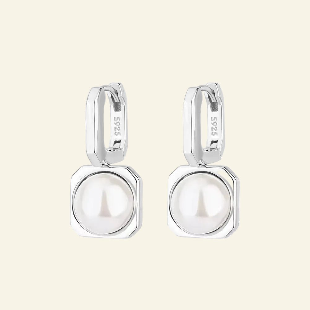 Lunéa Pearl Huggie Drop Earrings™ - AMORÉLUX