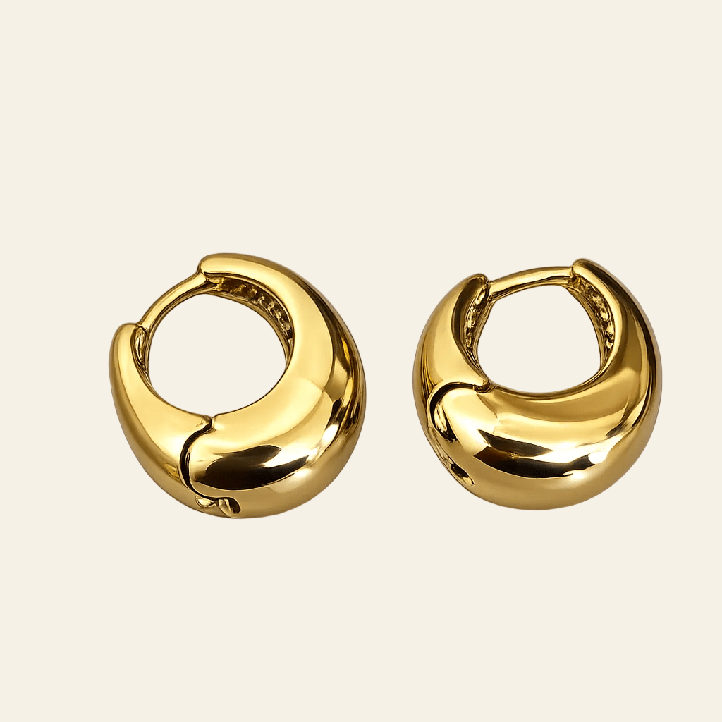 NovaBold™ Chunky Gold Hoop Earrings - AMORÉLUX