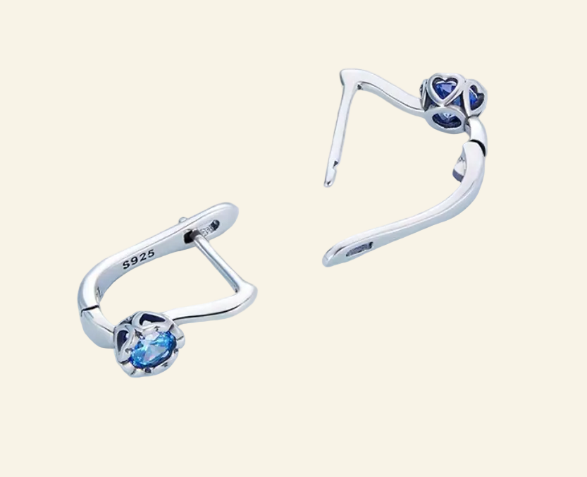 Azure Poise™ Blue CZ Leverback Earrings