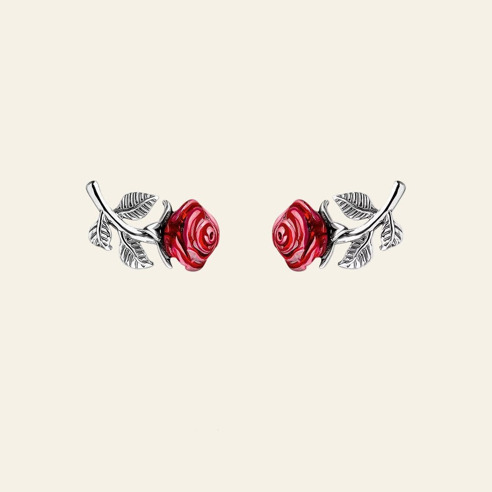 Rosé Argent Stud Earrings™ - AMORÉLUX