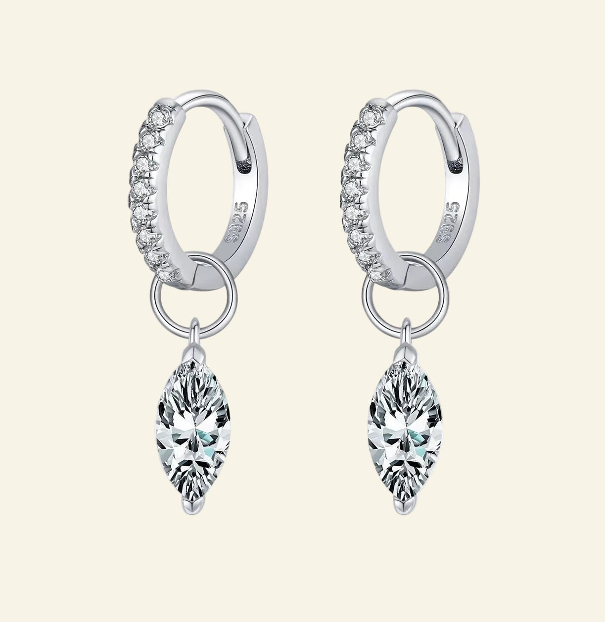 Starfall™ Moissanite Drop Huggie Earrings - AMORÉLUX
