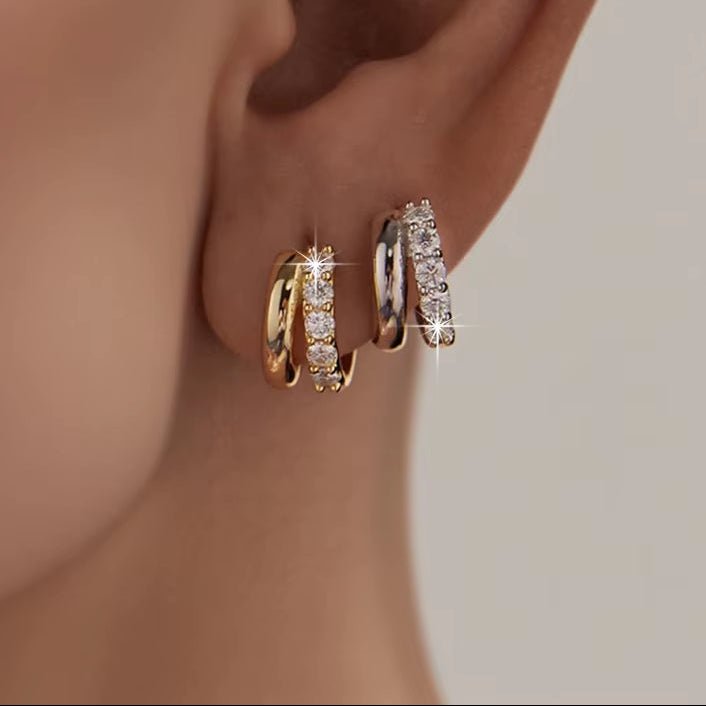 Virelle™ Dual - Layer Moissanite Huggie Earrings - AMORÉLUX