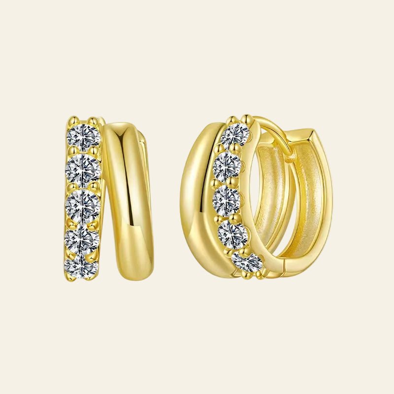 Virelle™ Dual - Layer Moissanite Huggie Earrings - AMORÉLUX