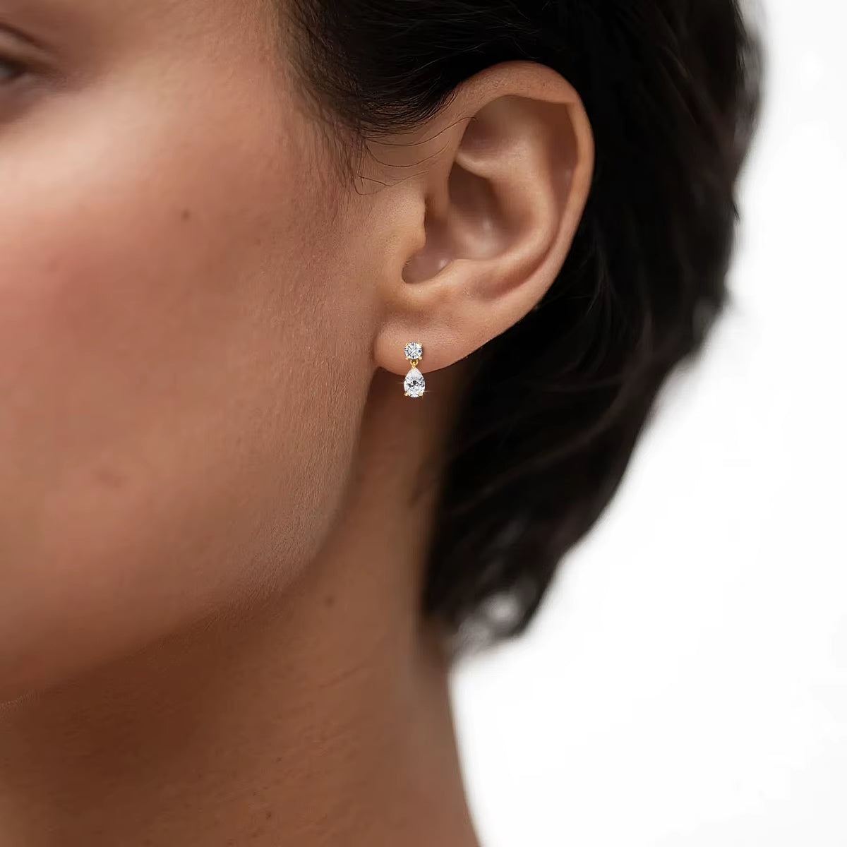 Waterdrop Full Moissanite Diamond Drop Earrings D VVS1 18K Gold Plated Pear Cut Earrings 925 Silver for Women Sparkling Jewelry