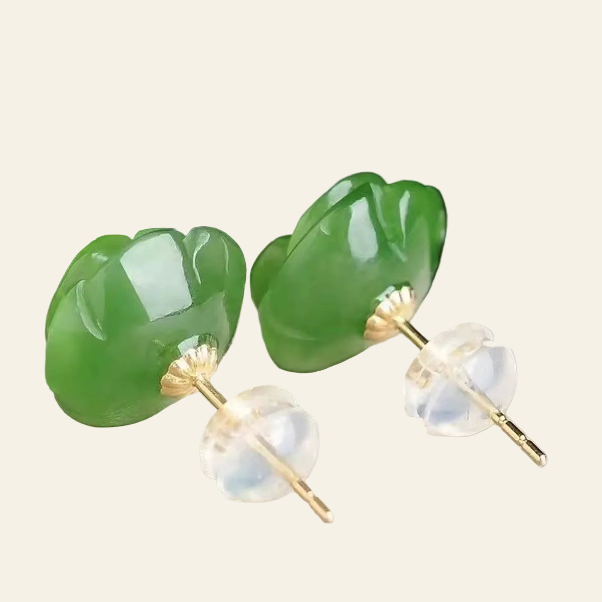 Natural Green Jade Rose Women Earrings 925 Sterling Silver Ear Studs Vintage Gemstone Jewelry Amulet Luxury Gift Ethnic Style