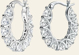 Women'S 925 Sterling Silver Hoop Earrings with Cubic Zirconia, Delicate and Small Hypoallergenic round Earrings, Fashionable Jewelry Gift, Suitable for Daily Wear and Parties