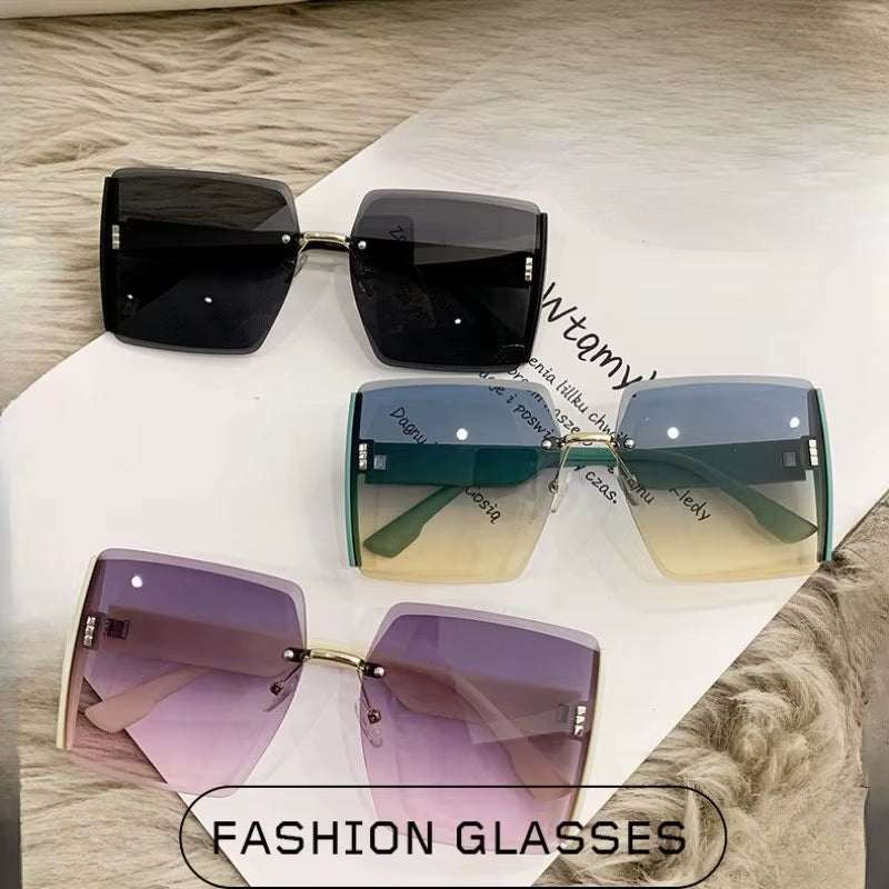 Korean Style Classic Black Big Square Shades Sunglasses for Women Men Fashion Women Sunglasses with Uv Protection