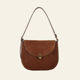 Luxury Brand Rodeo Women Bags brown genuine cowhide leather suede shoulder bag with flap and hasp closure