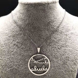 Grandmother Stainless Steel Statement Necklace Women Jewlery Silver Color Necklaces & Pendants Jewelry Navidad N18021
