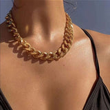 New Fashion Gold Color Punk Vintage Necklaces Thick Chain Statement Necklaces & Pendants Women Jewelry Wholesale