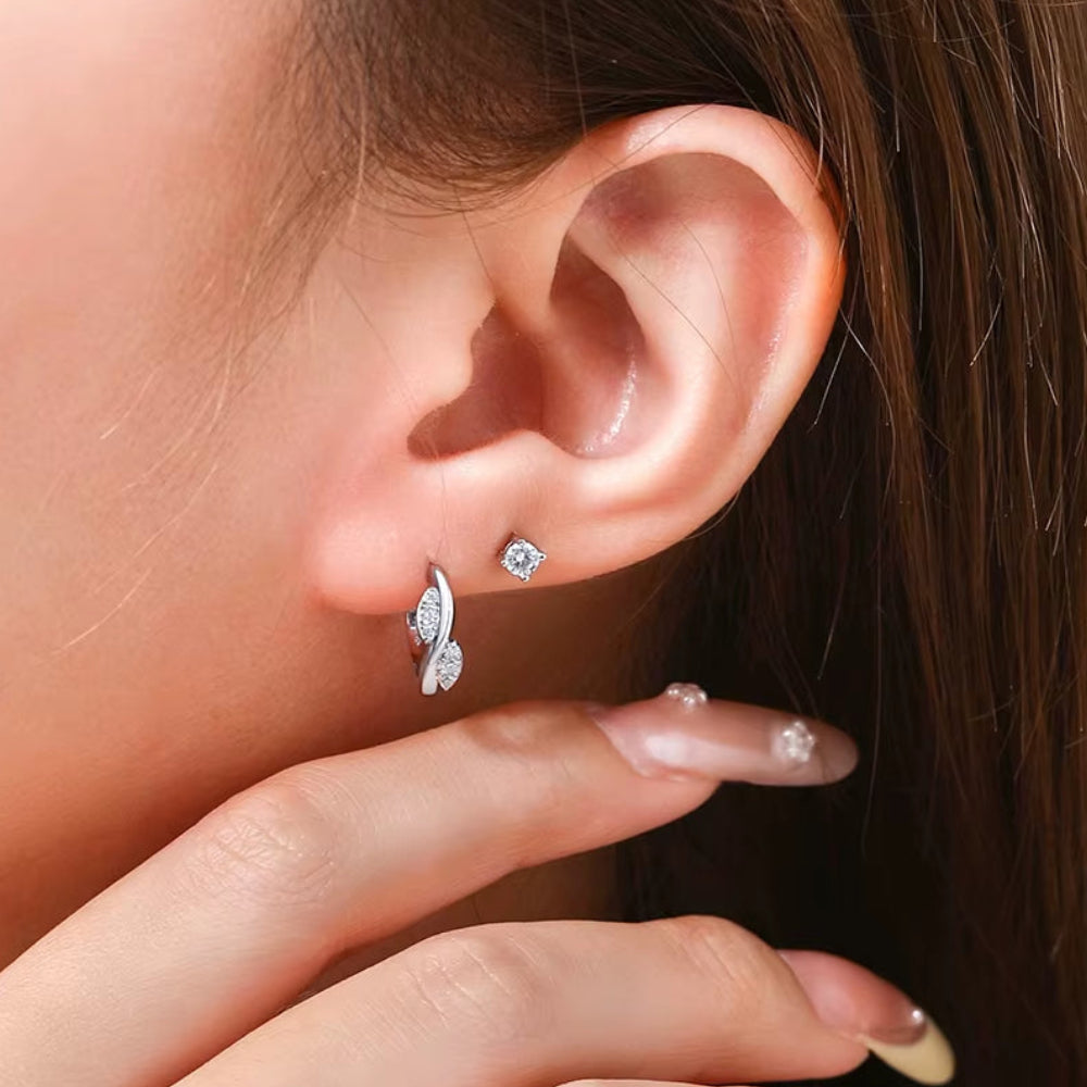 ATTAGEM Moissanite Women Hoop Earrings DVVS1 Real 925 Sterling Silver Classic Pendants for Party Wedding Engagement Fine Jewelry