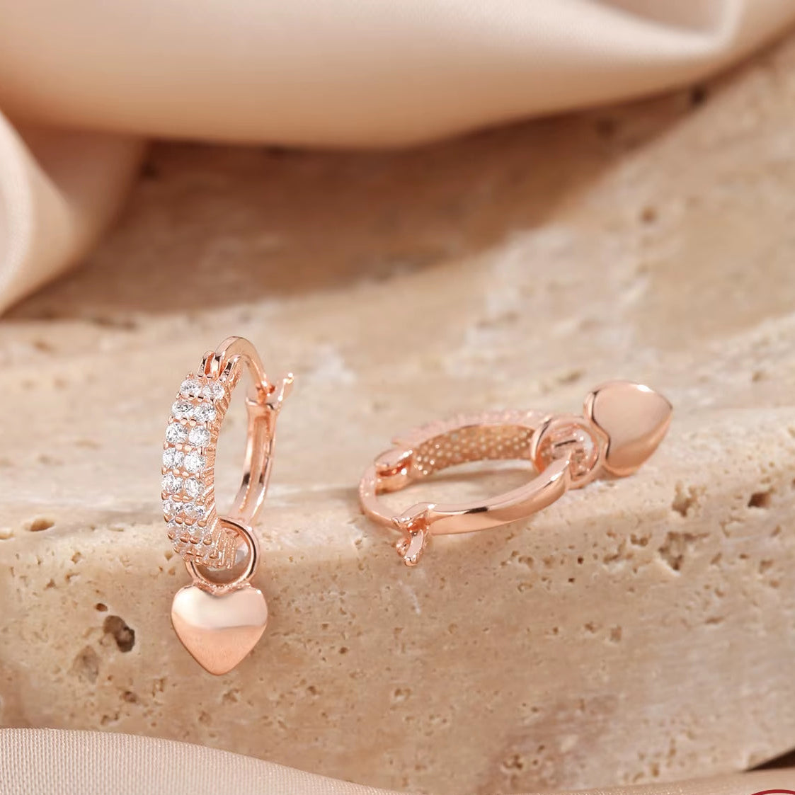 100% S925 Sterling Silver Hot Selling Jewelry Heart-Shaped Zircon Earrings Fashionable and High-Quality Party Earrings for Women